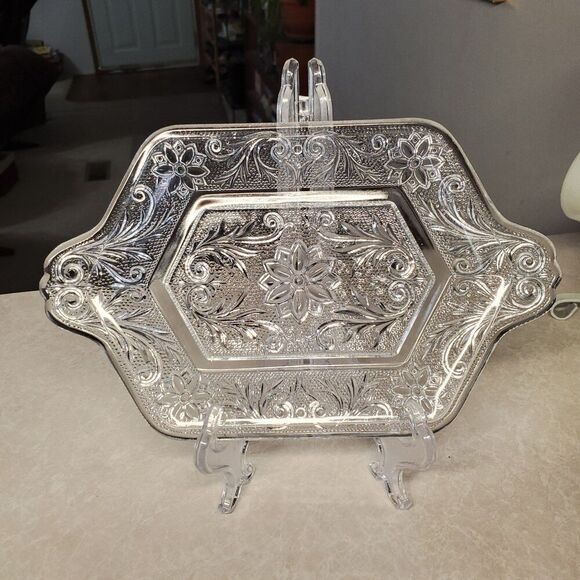 Indiana Glass Clear Sandwich Undertray for Diamond Creamer Sugar Bowl - Picture 2 of 6